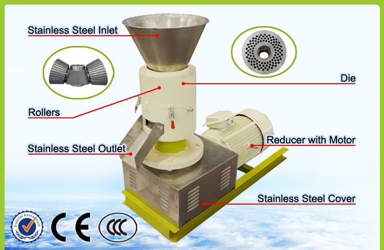 Flat Die Wood Pellet Machine